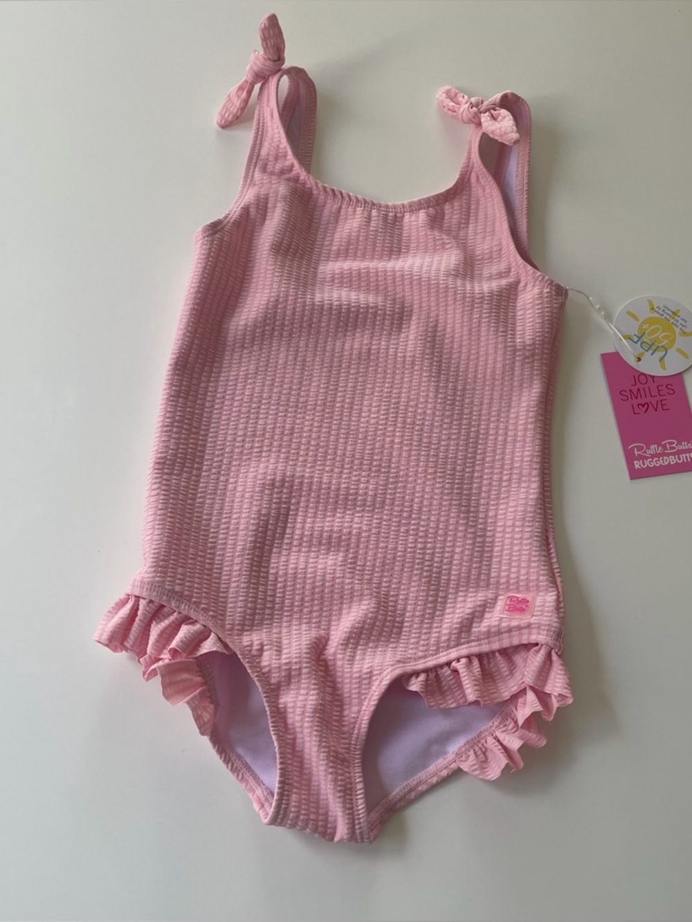 NWT Ruffle Butts Pink Girls Swimsuit Size 6
